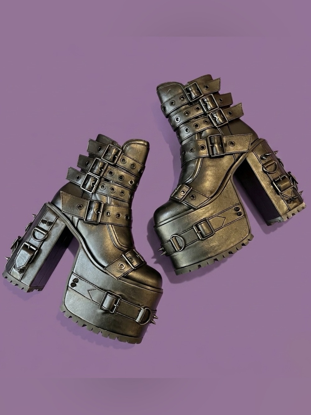 Widow x Dolls Kill - Hardcore Life Buckle Boots - Black